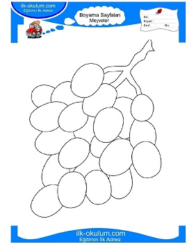 Çocuklar İçin üzüm Boyama Sayfaları 